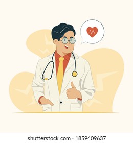 Doctor concept illustration for banner, poster, website, etc.