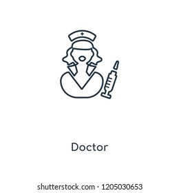 Doctor concept line icon. Linear Doctor concept outline symbol design. This simple element illustration can be used for web and mobile UI/UX.