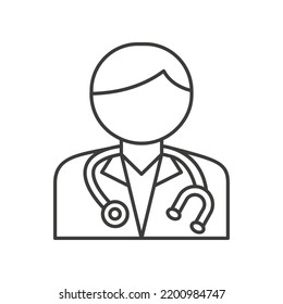 Doctor concept line icon. Simple element illustration. Doctor concept outline symbol design from medical set. Can be used for web and mobile on white background