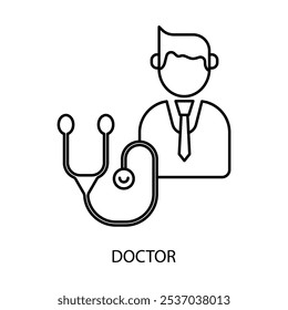 Icono de línea de concepto médico. Ilustración de elemento simple. diseño de símbolo de esquema de concepto de médico.