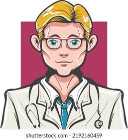 concepto de doctor icono plano moderno