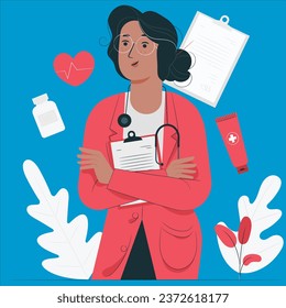 ilustración de diseño de vector de concepto de doctor