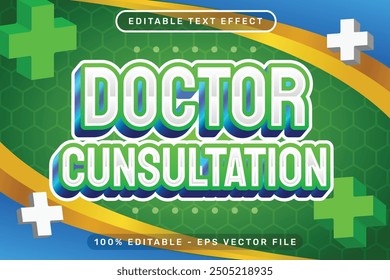 doctor consultation 3d text effect and editable text effect