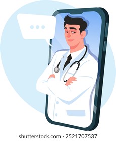 Doctor consultation by phone, online medical care 