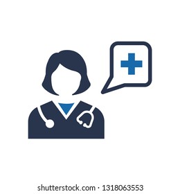 Doctor Consultation Icon ,Female doctor icon