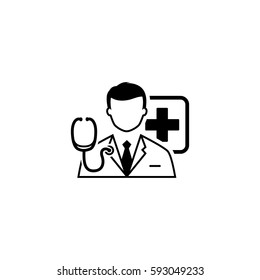 Doctor Consultation Icon. Flat Design Isolated Illustration.