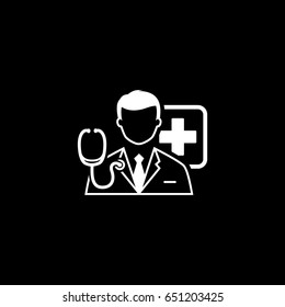 Doctor Consultation Icon. Flat Design Isolated Illustration.