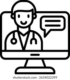 Doktor Beratung Symbol Linie Vektorgrafik
