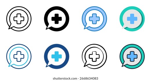 Doctor Consultation icon set multiple style collection 
