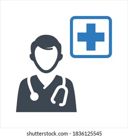 Doctor consultation icon, vector & glyph