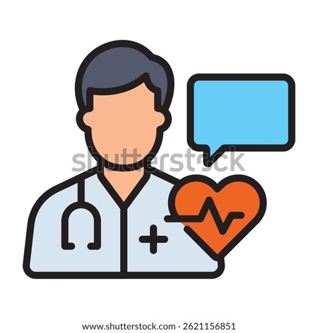 Doctor consultation icon. vector illustration.