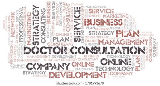 Doctor Consultation Typografie Vektor Wort Cloud.