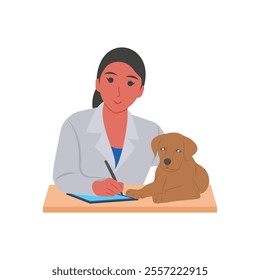 Doctor Consultation, Veterinary Flat Vector Illustration