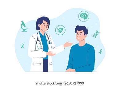 Doctor Consulting with Male Patient in Clinic