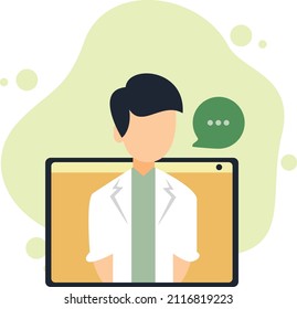 Doctor Consulting Online to Patient