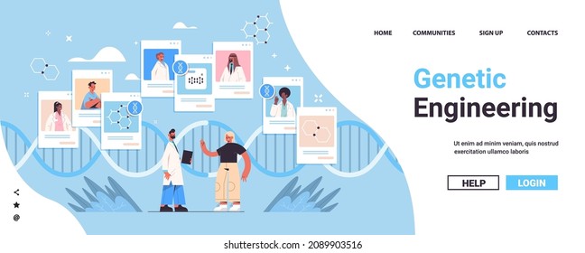 doctor consulting patients DNA testing genetic engineering diagnosis online consultation concept