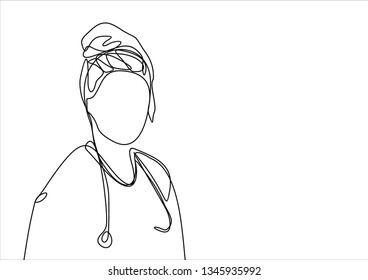 Doctor. Continuous line