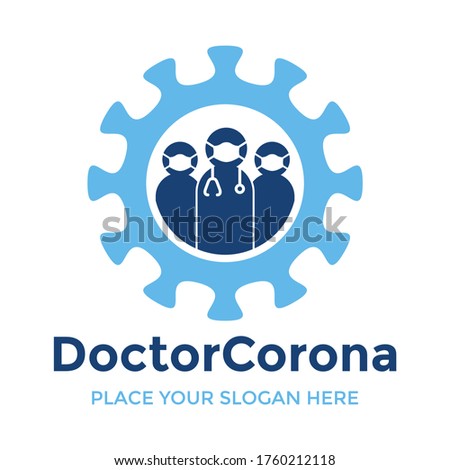 Doctor corona vector logo template. This design use nurse and covid symbol. Suitable for medical business.