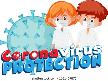 Doctor with Corona virus protection sign illustration