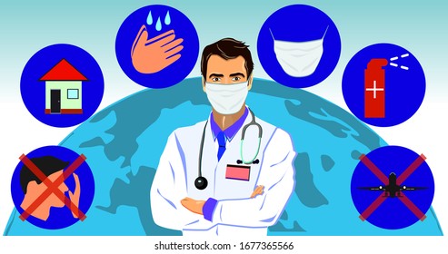 Doctor With Coronavirus Disease, Covid-19 Preventions, Steps to Protection Yourself And Others, Healthcare, Covid, Respiratory, Safety, Protection, Outbreak, Pathogen