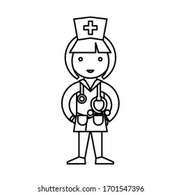 Doktor-Coronavirus-Objektliniensymbol
