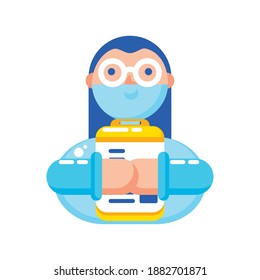 doctor with covid 19 virus protective suit and medical history design of 2019 ncov cov and coronavirus theme Vector illustration