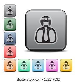 Doctor or Dentist Icon Square Vector Icon with Color Variations