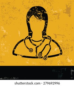 Doctor design, concept on yellow grunge background,vector