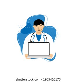 Doctor design illustration flat character in vector eps 10