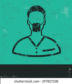 Doctor design on green background,grunge vector