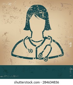 Doctor design on old paper background,grunge concept,vector