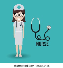 Doctor  design over blue background, vector illustration