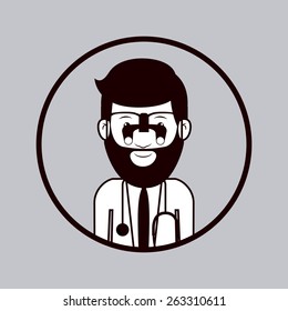 Doctor  design over grey background, vector illustration
