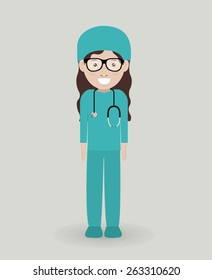 Doctor  design over grey background, vector illustration