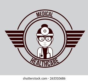 Doctor  design over grey background, vector illustration