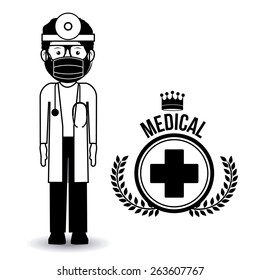 Doctor  design over white background, vector illustration