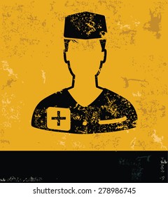Doctor design,medical concept on yellow grunge background,vector