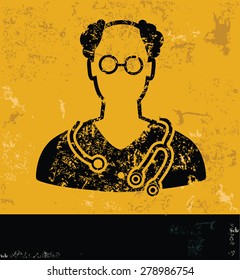 Doctor design,medical concept on yellow grunge background,vector