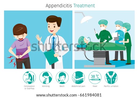 Doctor Diagnose And Operate On Appendicitis Patient, Appendix, Internal Organs, Body, Physical, Sickness, Anatomy, Health