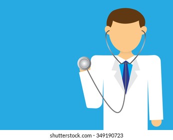 doctor diagnose with stethoscope, vector