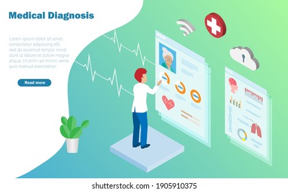 Doctor Diagnosis Of Elderly Patient Using Isometric Medical Records From Online Clouds Computing Data Center. Idea For Research And Development Innovation In Medical And Healthcare Concept. 