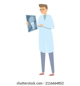 Doctor diagnosis icon cartoon vector. Xray radiology. Bone machine