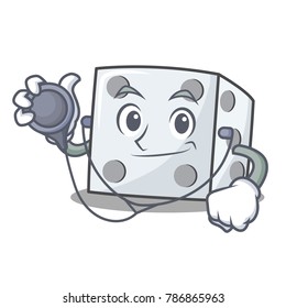 Doctor dice character cartoon style