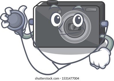 Doctor digital camera in the cartoon shape