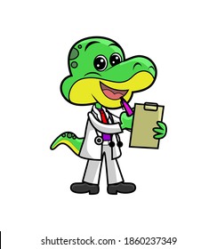 Doctor Dinosaur on white vector image