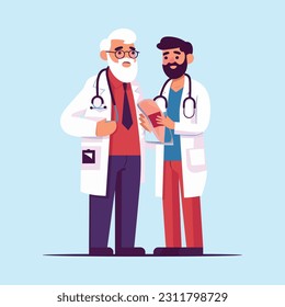 doctor is discussing with colleagues