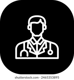 Doctor diversity people icon with black filled line outline style. doctor, medicine, medical, health, healthcare, professional, hospital. Vector Illustration