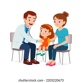 doctor do examine to little kid to check the illness