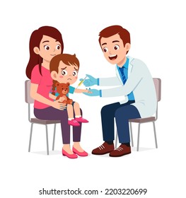 doctor do examine to little kid to check the illness