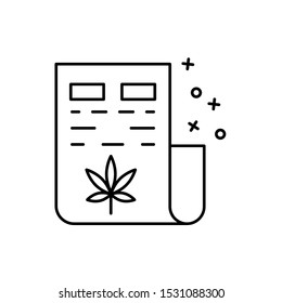 Doctor document marijuana icon. Element of narcotic